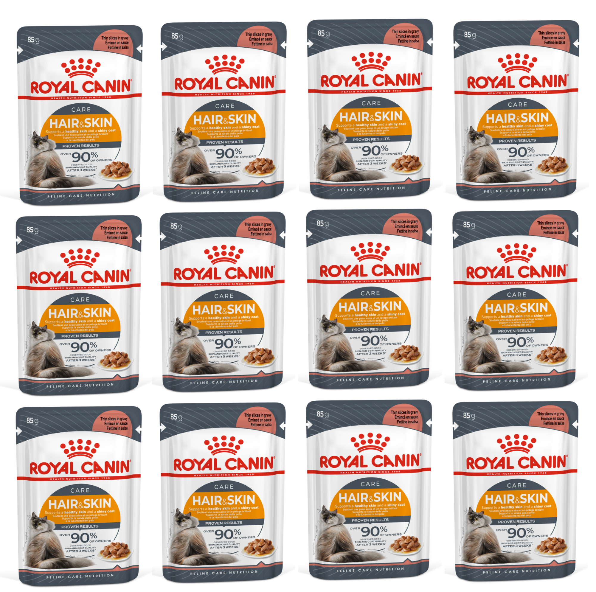 Feline Care Nutrition Hair & Skin Gravy (Wet Food - Pouches) 12 x 85 g - 1 Box