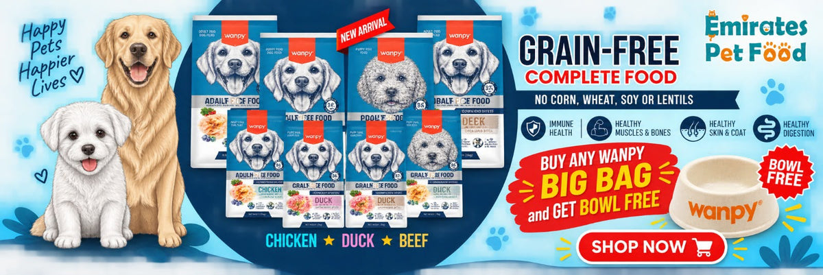 Wanpy grain-free complete dog food — buy any big bag and get a free bowl