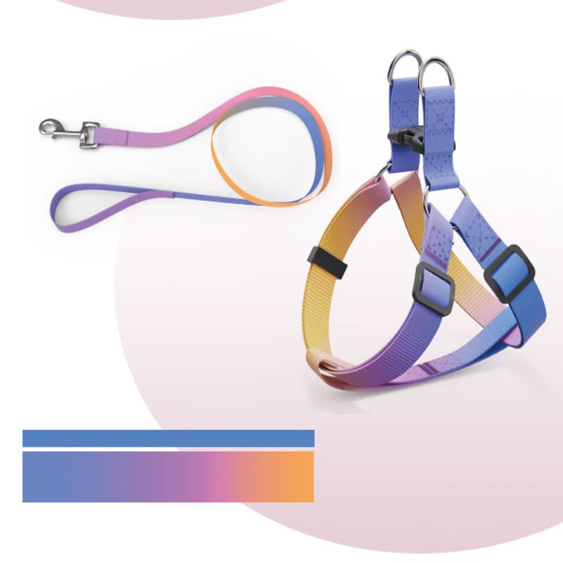 Helepet Flat Pet Leash Harness-Plastic Buckle