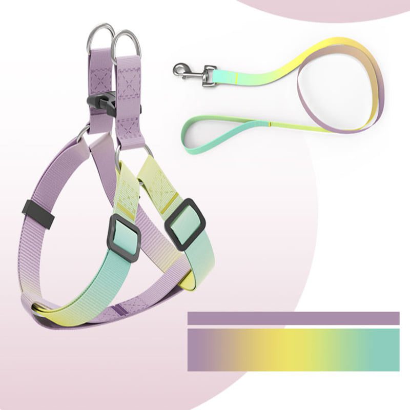 Helepet Flat Pet Leash Harness-Plastic Buckle