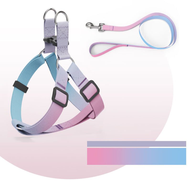 Helepet Flat Pet Leash Harness-Plastic Buckle