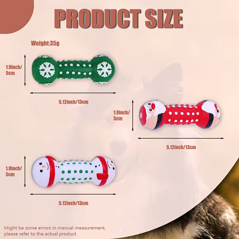 Christmas series squeaky dumbbells For Pets