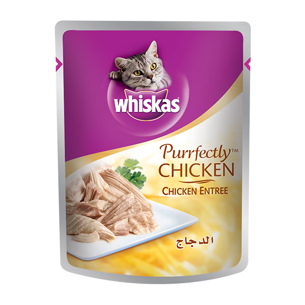 Whiskas 1+ Years Purrfectly Chicken Adult Wet Cat Food In Jelly 85G 10+2FREE