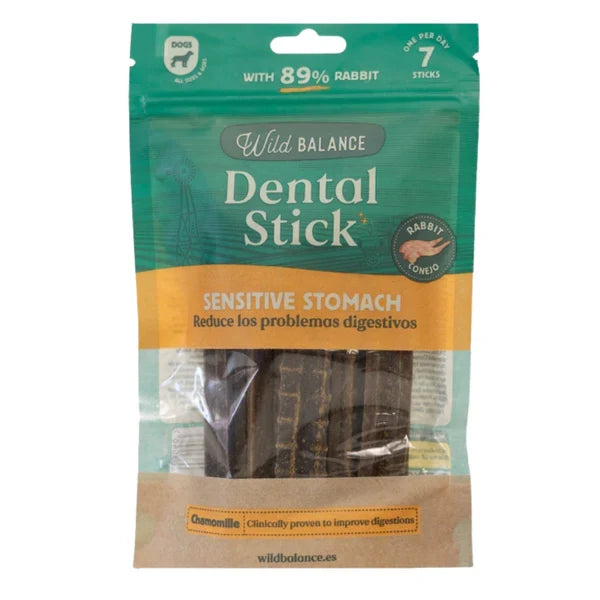 Wild Balance Rabbit, Chamomile & Sage Dental Sticks for Sensitive Stomach Dog Treat - 7PCS