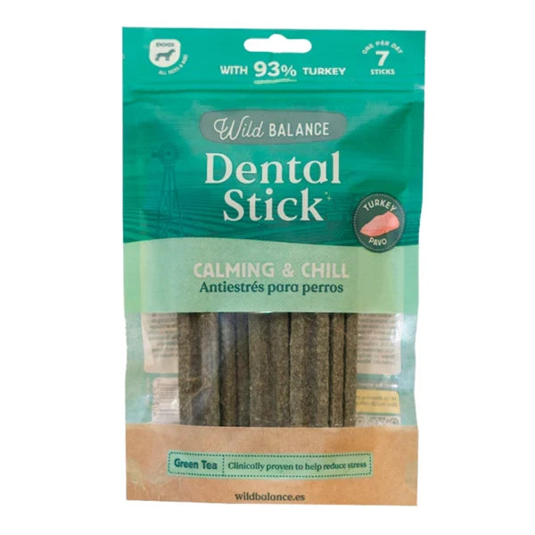 Wild Balance Turkey, Green Tea & Mint Dental Sticks Calming Effect Dog Treat - 7PCS