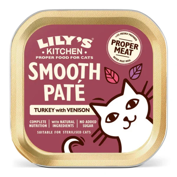 Lily’s Kitchen Smooth Paté Turkey with Venison Wet Cat Food - 85G
