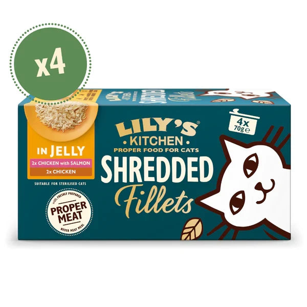 Lily's Kitchen Shredded Fillets in Jelly Multipack Wet Cat Food - 4X70G — 4x70g