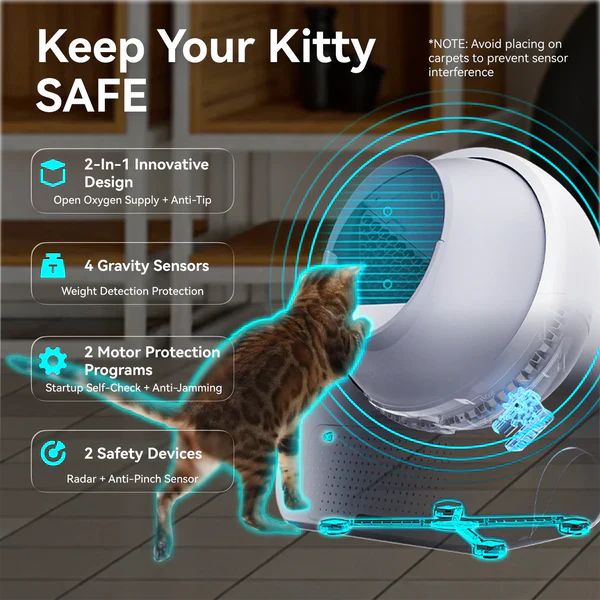 Catlink Scooper Luxury Pro X AI Self Cleaning With Odour Removal Cat Litter Box 13L 63x62x74cm - Grey