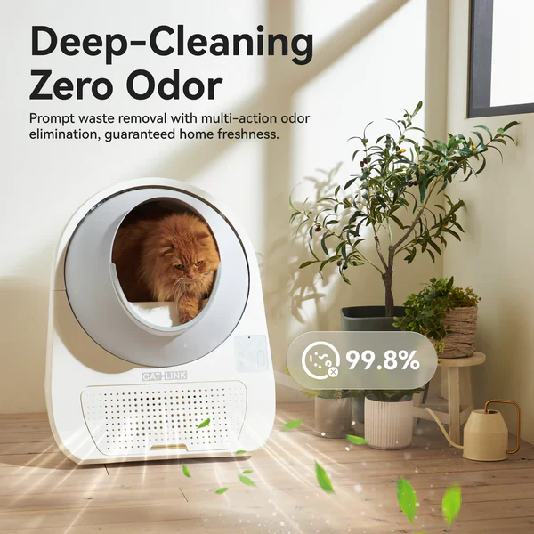 Catlink Scooper Luxury Pro X AI Self Cleaning With Odour Removal Cat Litter Box 13L 63x62x74cm - Grey