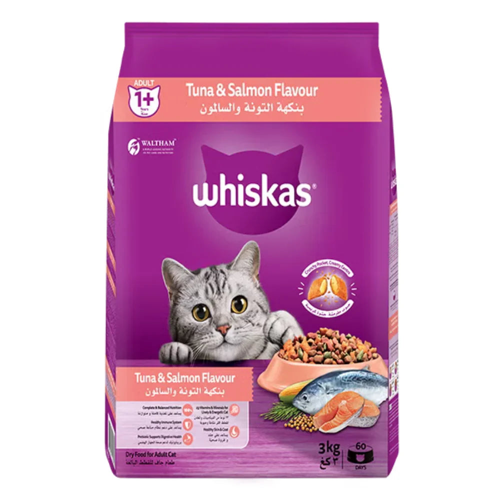 Whiskas Adult Tuna & Salmon Dry Cat Food — 3 KG
