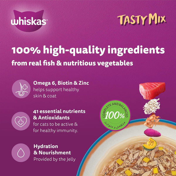 Whiskas Tasty Mix Tuna in Jelly Collection Wet Cat Food - 12X70G