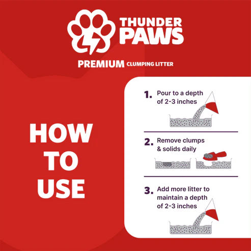 Thunder Paws Premium Hard Clumping Clay Cat Litter