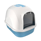 Cozy Paws Hooded Cat Litter Box with Swing Door & Handle – 53×41×41 cm – Blue