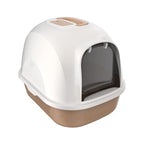 Cozy Paws Hooded Cat Litter Box with Swing Door & Handle – 53×41×41 cm – Brown