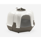 Corner Cat Litter Box Grey & White  52 x 59.5 x 44.5 cm