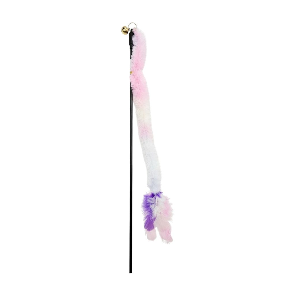 Cozy Paws Interactive Cat Teaser Wand Toy with Feather & Bell – Pack of 10