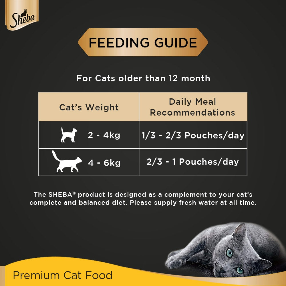 Sheba Fine Wet Cat Food Pouch Tuna with Pumpkin & Carrot in Gravy 70G