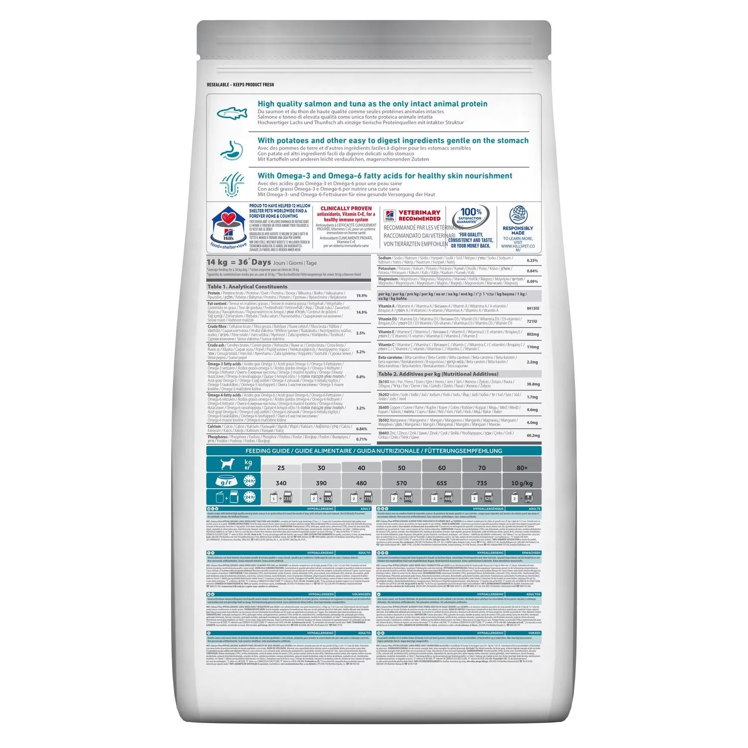 Hill's Science Plan Hypoallergenic Large Breed Adult Dry Dog Food with Salmon (12kg)