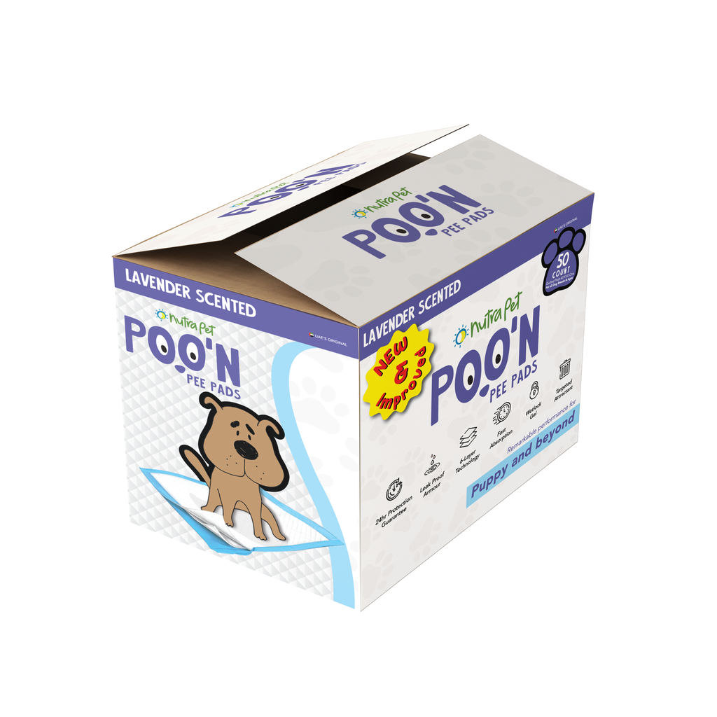 Nutrapet Poo N Pee Pads Lavender Scented 60 Cms X 60 Cms 5 X Absorption With Floor Mat Stickers