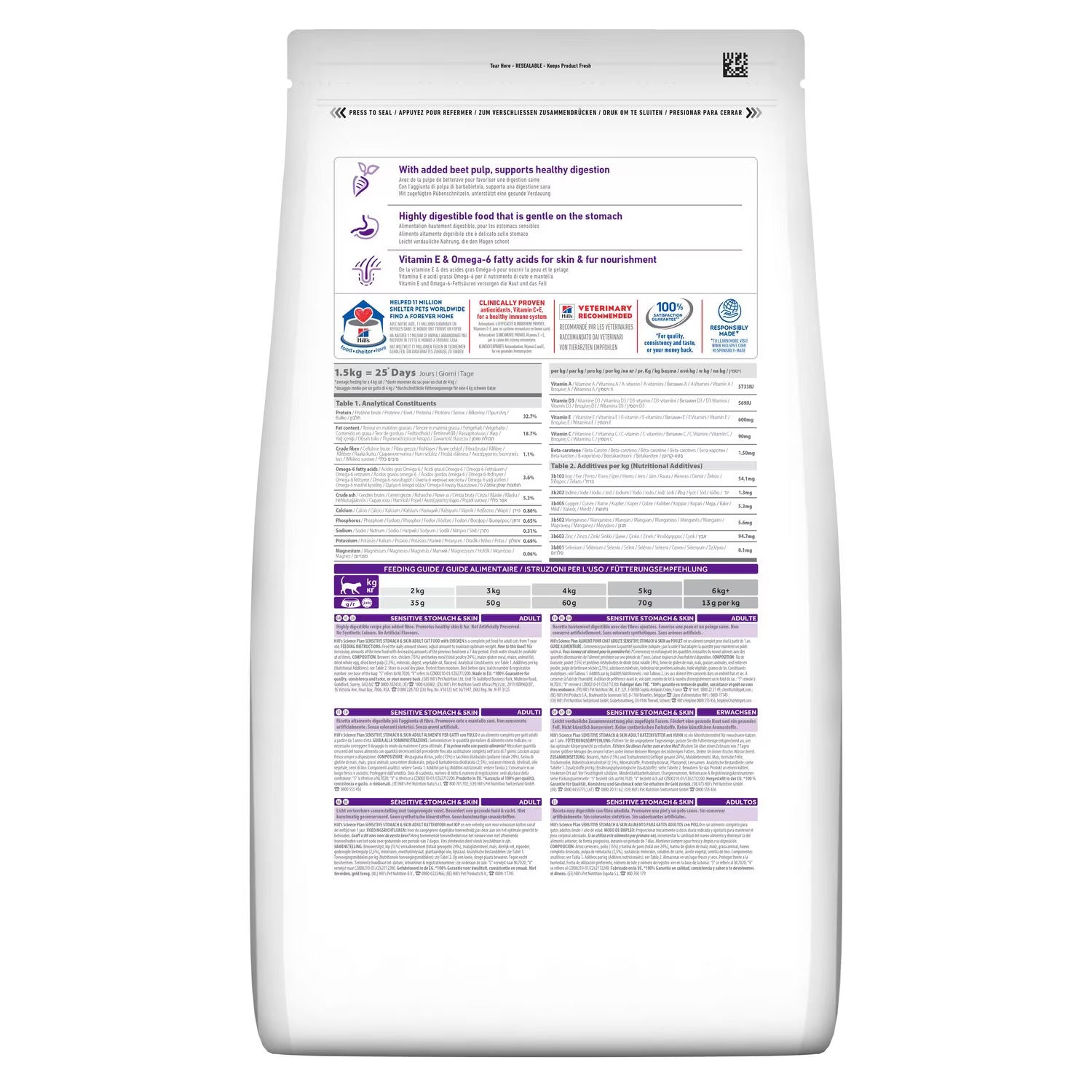 Hill's Science Plan Sensitive Stomach & Skin Adult Cat Food with Chicken (7kg)