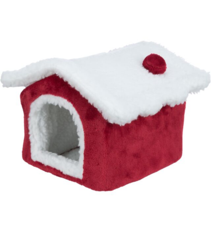 Trixie Christmas Cuddly Cave for Small Pets - RED/15X12X15CM