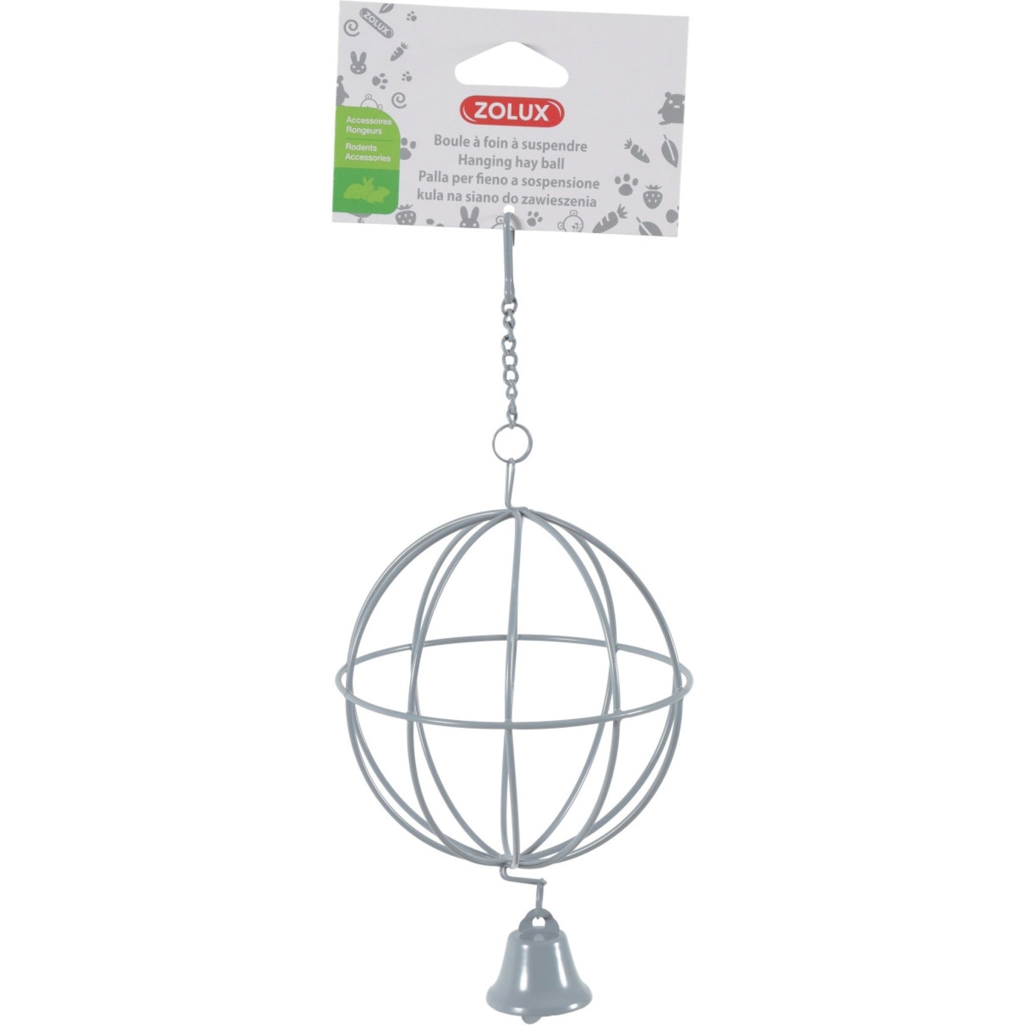 Metallic Hanging Hay Ball Grey 10 cm dia.