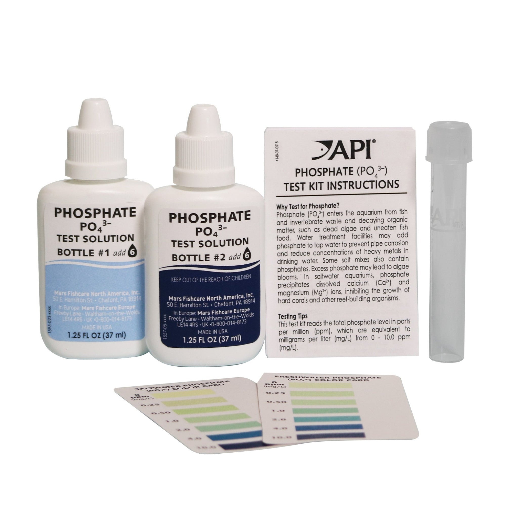 API Phosphate Po4 Freshwater & Saltwater Aquarium Test Kit, 150 Count