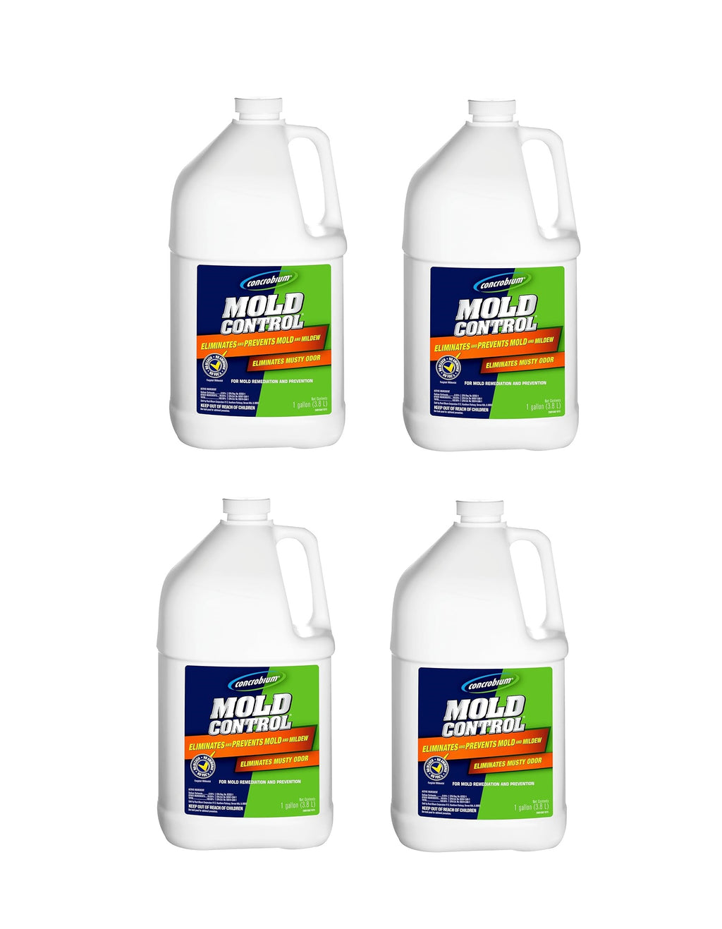 Concrobium 25001 Mold Control Jug, Gallon , CC128OZ 4PK MODE CONRTOL CA (4 x 3.78 L / 1 Gallon ) - PACK OF 4 GALLON