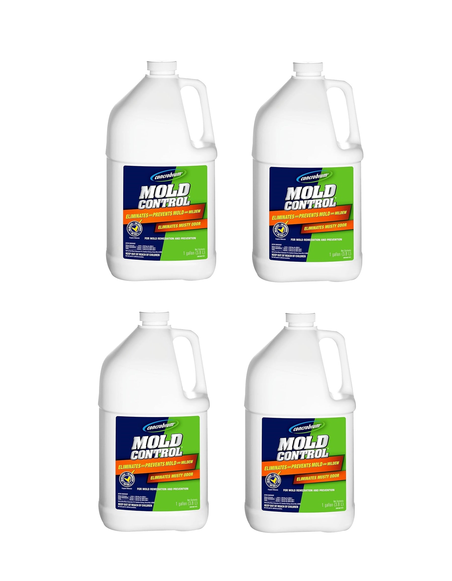 Concrobium 25001 Mold Control Jug, Gallon , CC128OZ 4PK MODE CONRTOL CA (4 x 3.78 L / 1 Gallon ) - PACK OF 4 GALLON