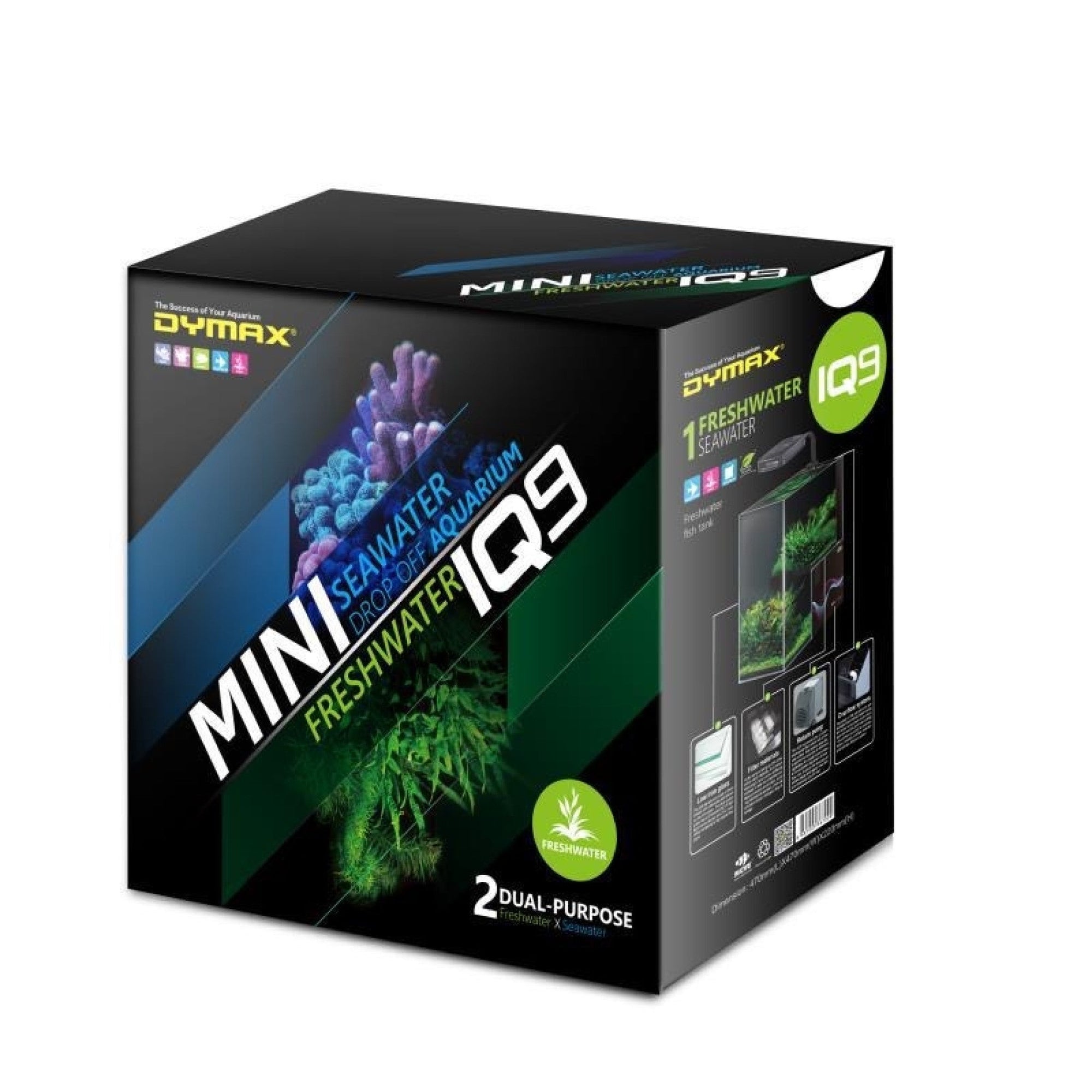 Dymax IQ9 Mini Drop Off Acrylic Aquarium-Freshwater 470 mm L x 220 mm W x 470 mm H (5 mm Thickness)