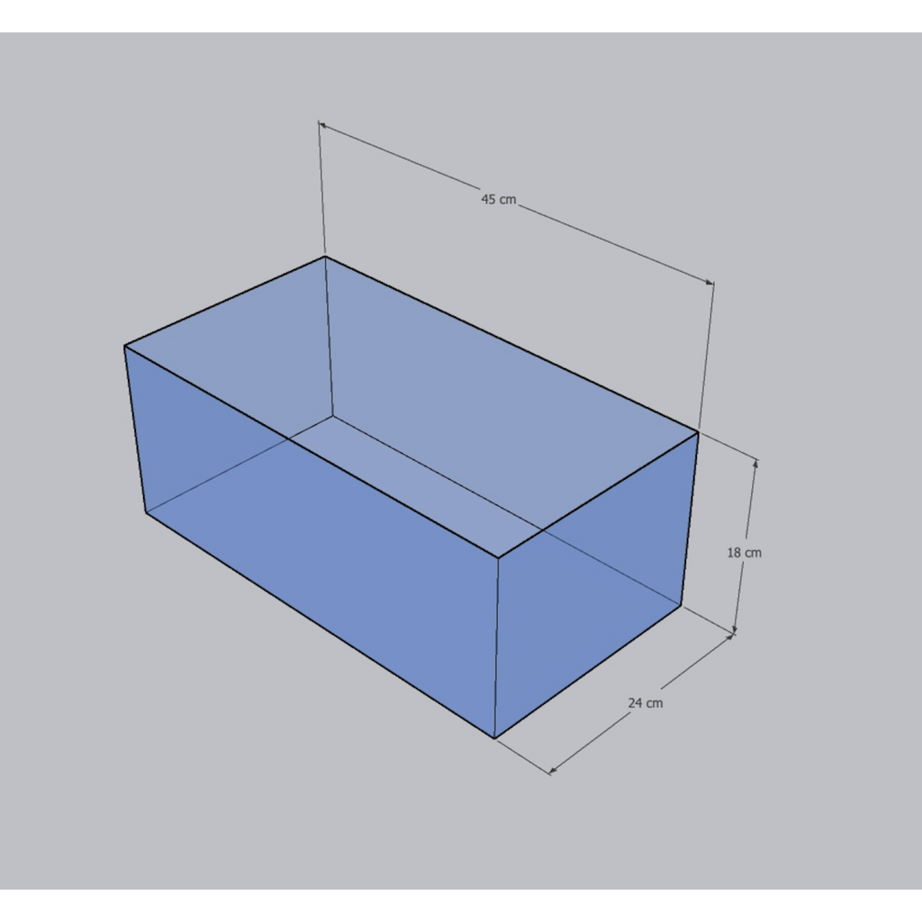 Dymax Shallow Aquarium 45 cm x 24cm x 18cm (5 mm)