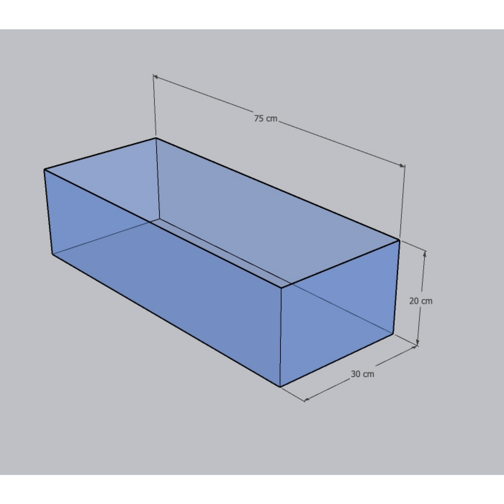 Dymax Shallow Aquarium 75 cm x 30 cm x 20 cm (6 mm)