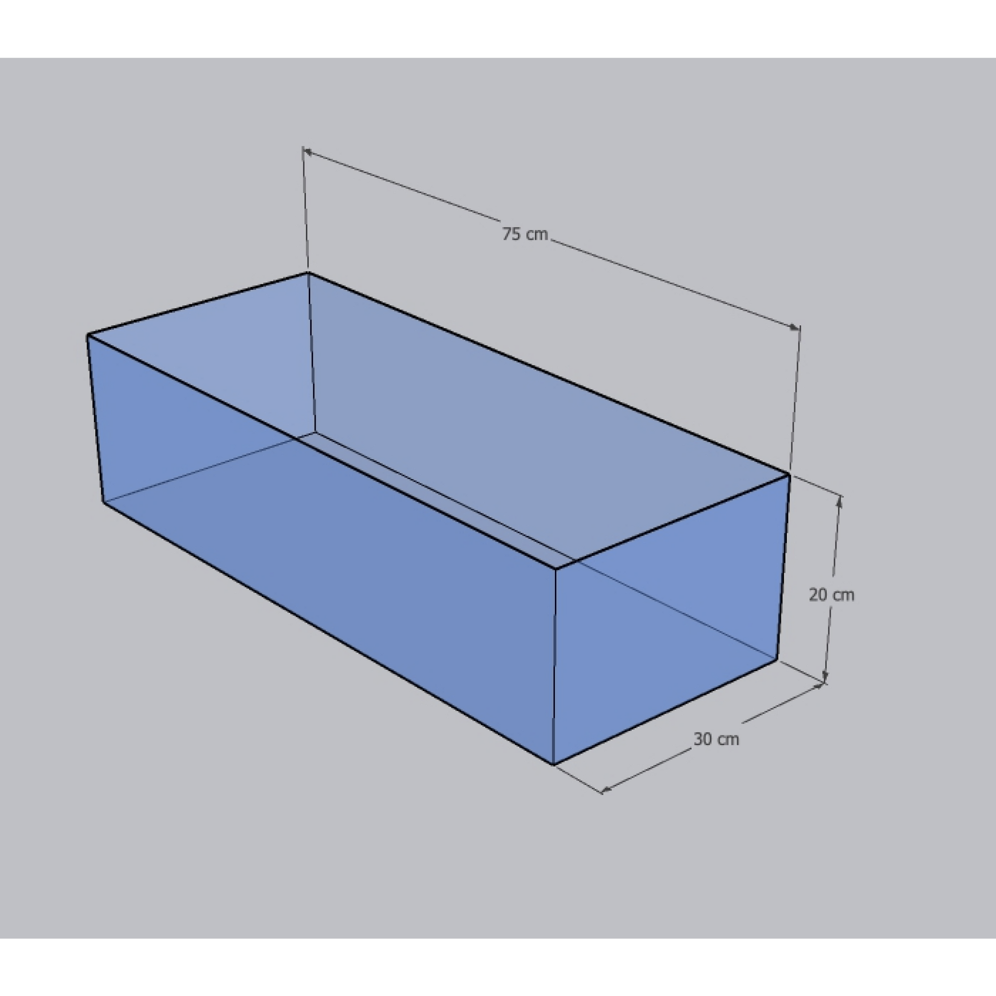 Dymax Shallow Aquarium 75 cm x 30 cm x 20 cm (6 mm)