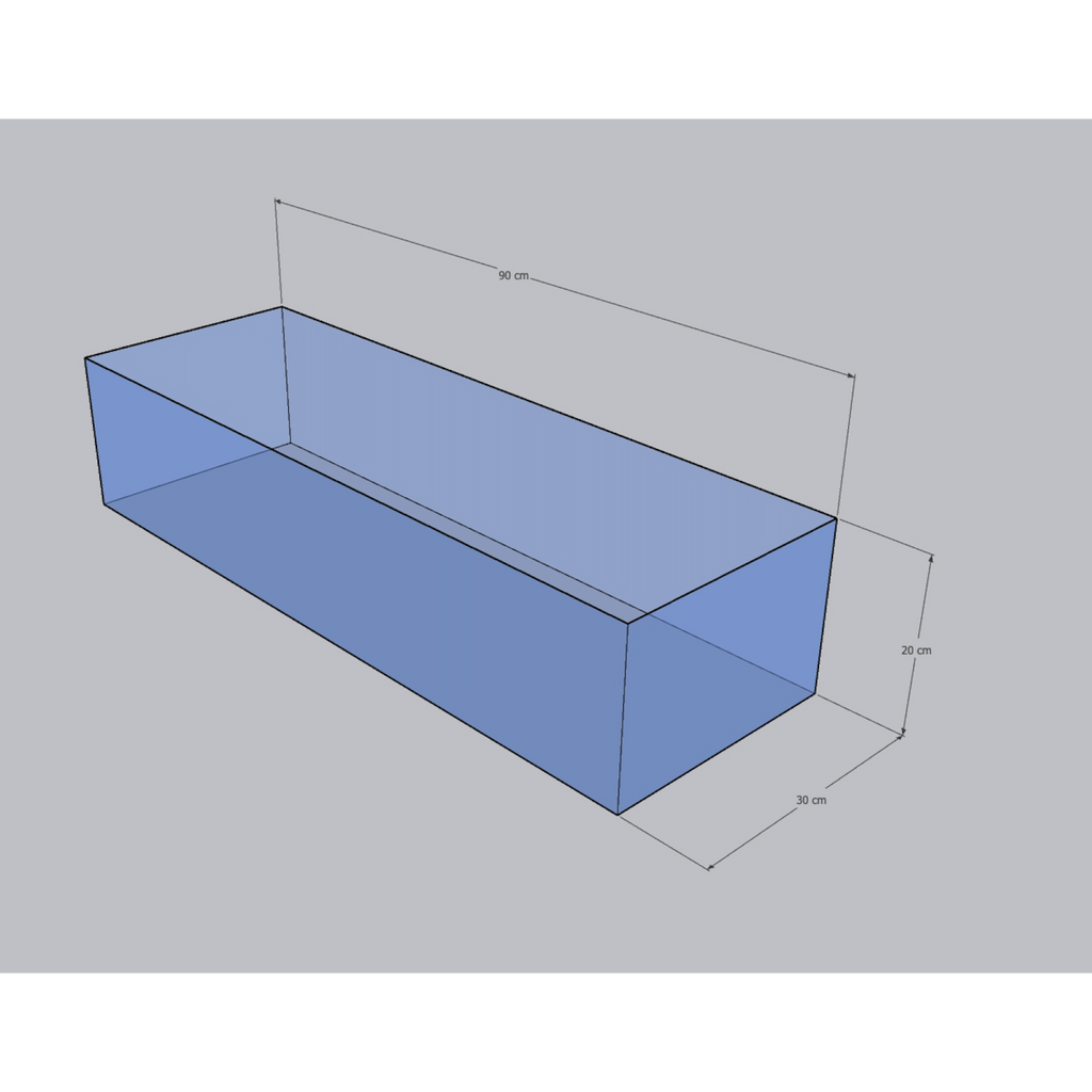 Dymax Shallow Aquarium 90 cm x 30 cm x 20 cm (6 mm)