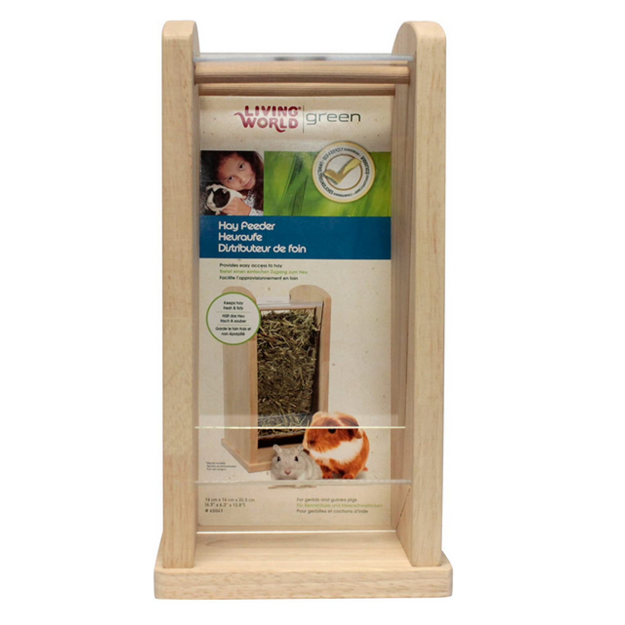 Living World Green Wood & Acrylic Hay Rack