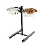 Adjustable Stand with Stainless Steel Dog Bowls