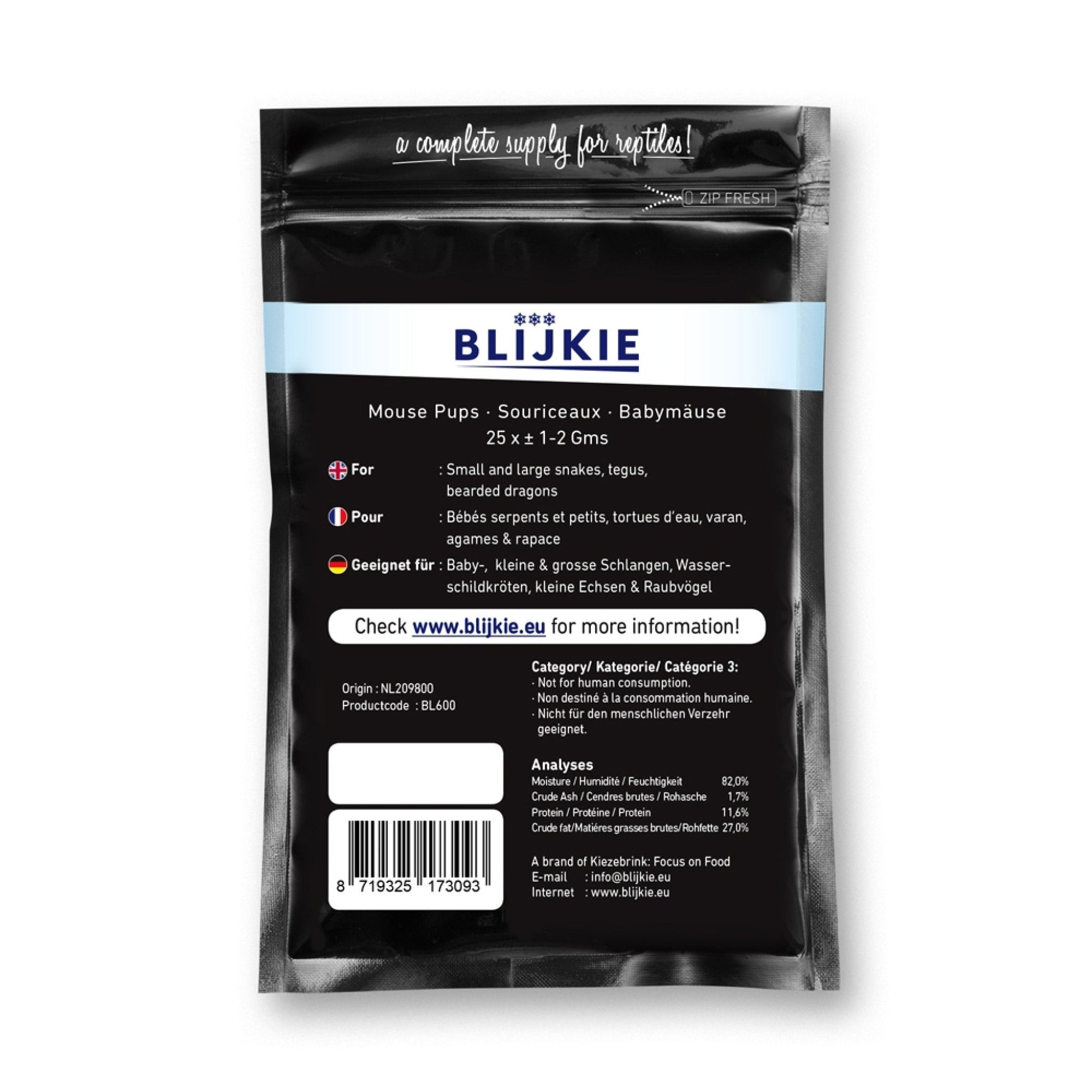 Blijkie Black Foil Line Baby Mice 1-2 g, 25 pcs