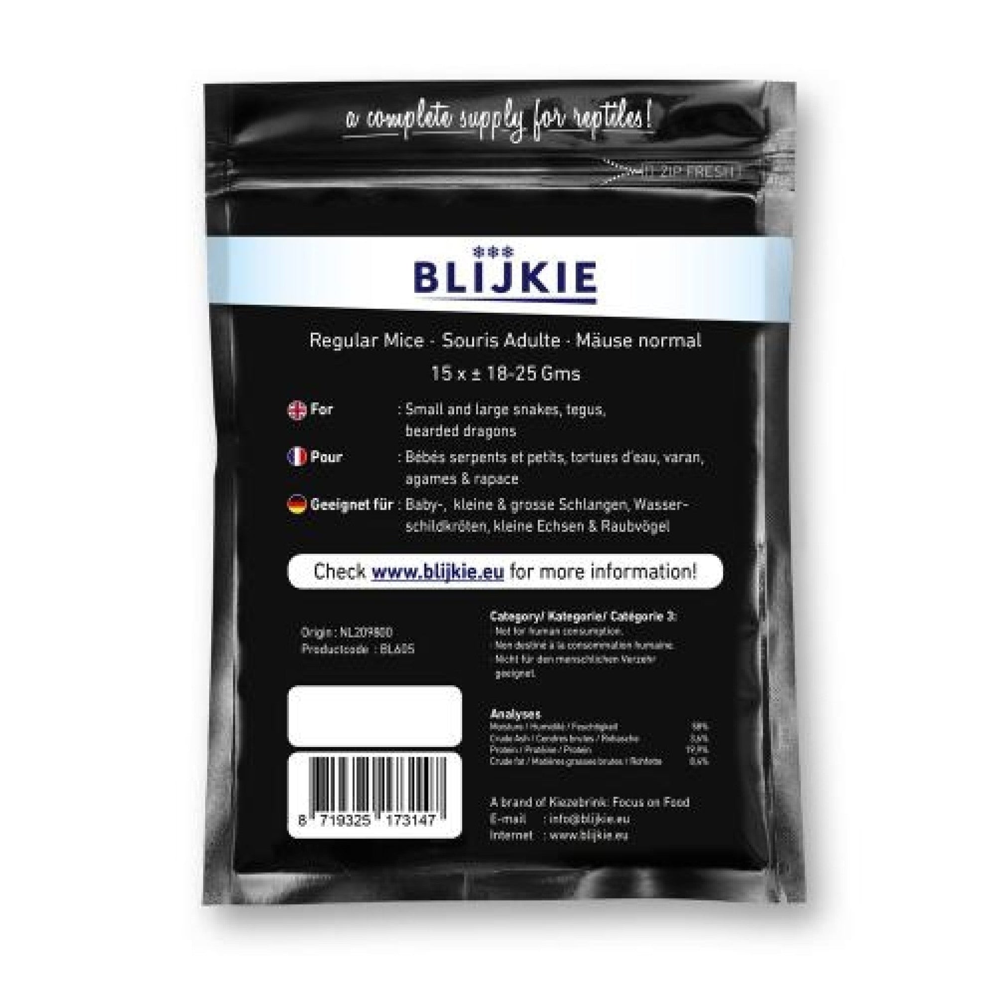 Blijkie Black Foil Line Mouse Medium 18-25 , 15 pcs