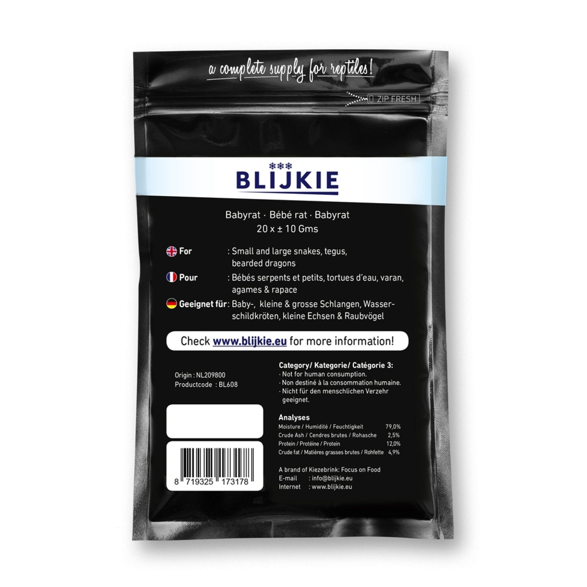 Blijkie Black Foil Line Babyrat 10 g, 20 pcs
