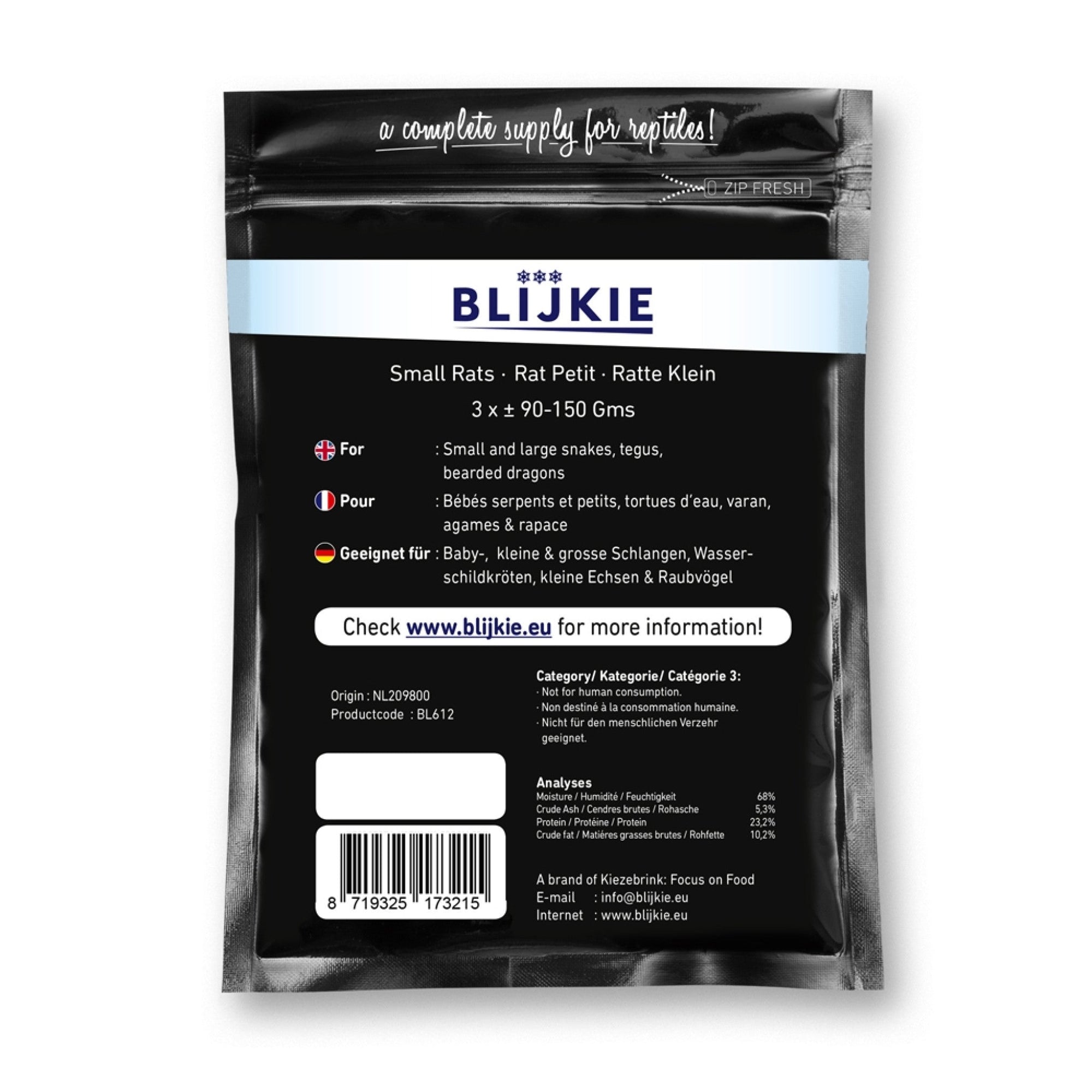 Blijkie Black Foil Line Small Rat 90-150 g, 3 pcs