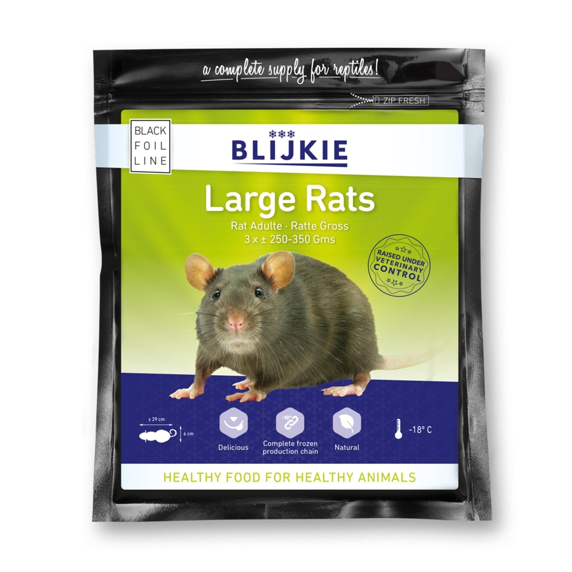 Blijkie Black Foil Line Large Rat 250-350 g, 3 pcs