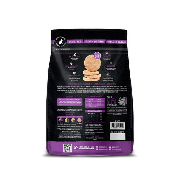 Absolute Holistic Freeze Dried Raw Venison & Beef Patty Dry Dog Food - 360G
