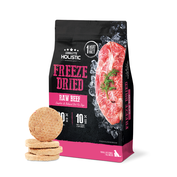 Absolute Holistic Freeze Dried Raw Beef Patty Dry Dog Food - 360G