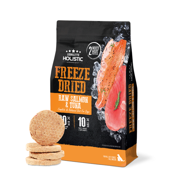Absolute Holistic Freeze Dried Raw Salmon & Tuna Patty Dry Dog Food - 360G