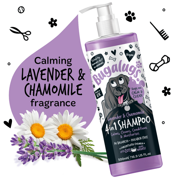 Bugalugs 4in1 Lavender & Chamomile Dog Shampoo - 500ML
