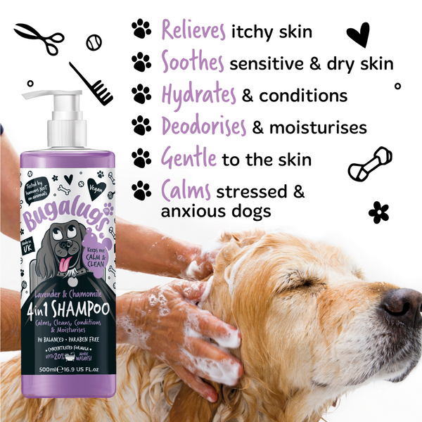 Bugalugs 4in1 Lavender & Chamomile Dog Shampoo - 500ML