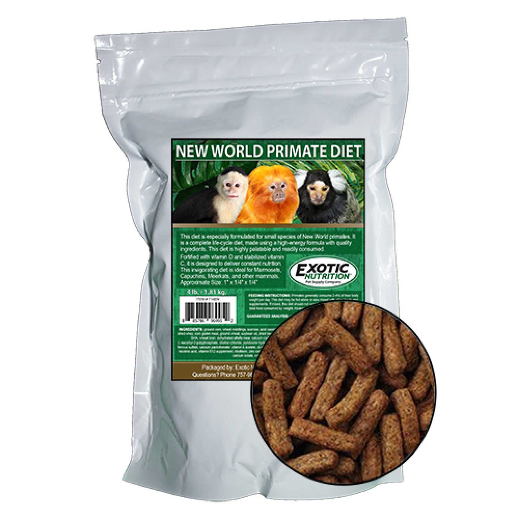 New World Primate Diet 4 lb (1.81 kg)