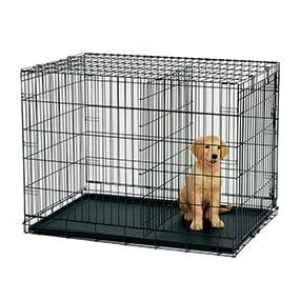 Mclovins 30″ Double Door Foldable Dog Crate With Divider, Size -76X42X52 Cm