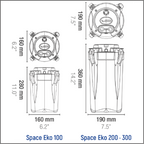 Space Eko+ 200 External Canister Filter 700 l/h