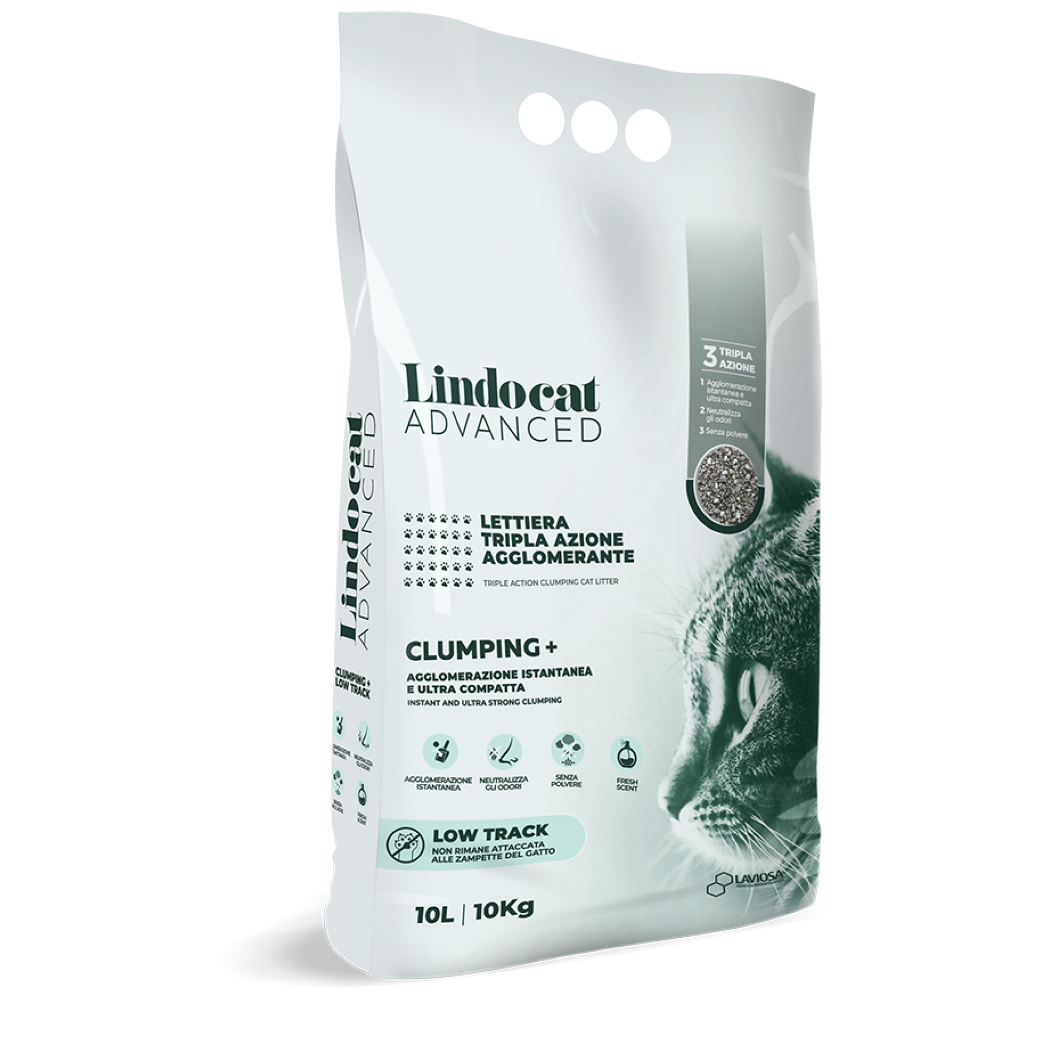 LindoCat Advanced Clumping + Low Track Cat Litter 10L | Fragrance-Free ...